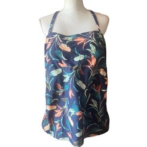 Mynah‎ Lush Leaves Halter Floral Tankini Top NWT